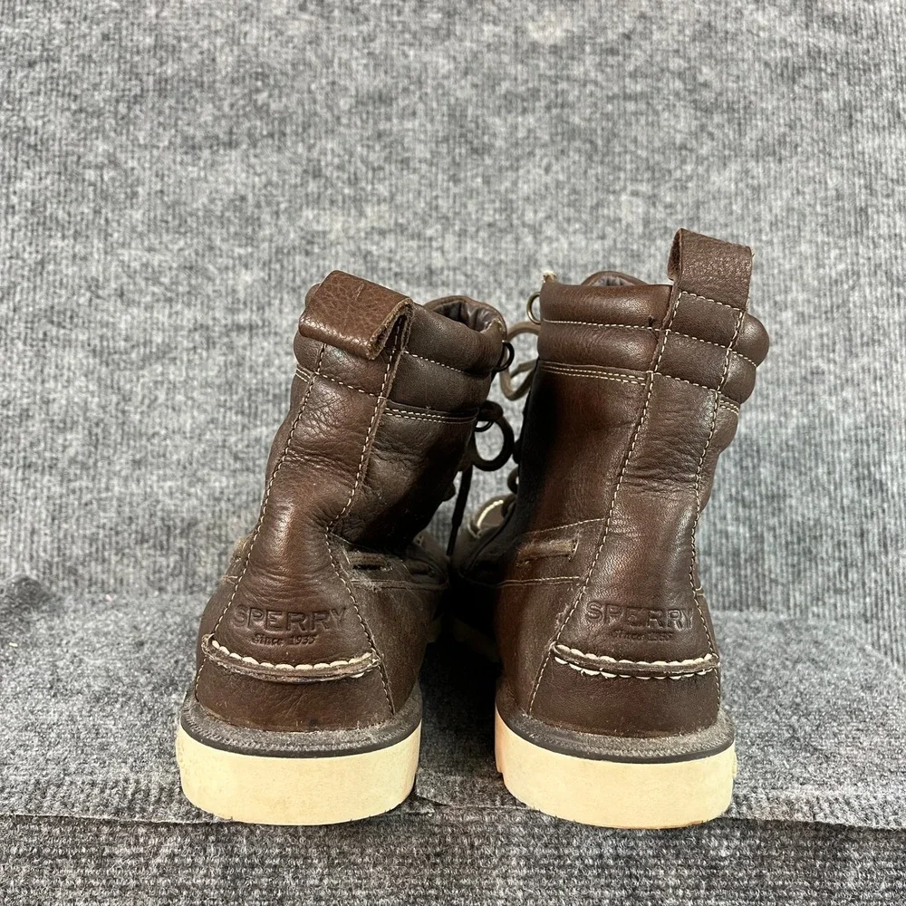 Sperry Top-Sider Mens Waterproof Brown Leather Moc Toe Lug Sole Boots 10.5